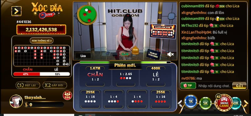 Casino trực tuyến 2 Live casino Vic88 cung cấp nhiều mức cược