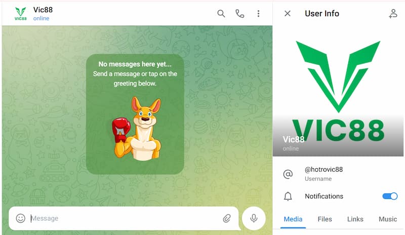 Liên hệ CSKH 3 Telegram vic88