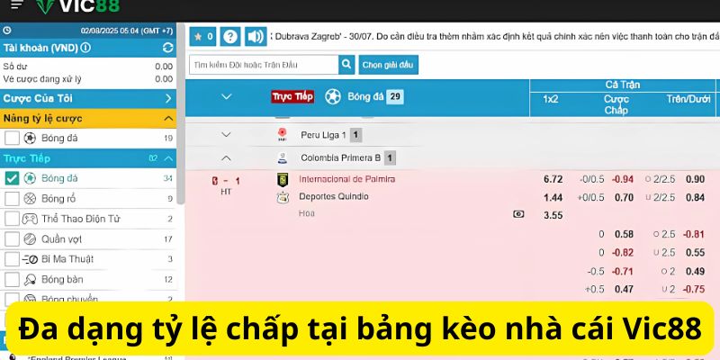 Giải mã chi tiết kèo chấp là gì trong cá cược bóng đá Vic88 3 Đa dạng tỷ lệ chấp